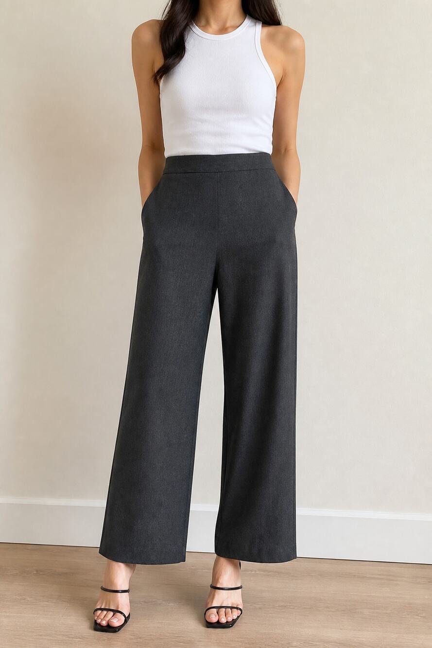 Banana Republic Hayden Gray Wide Leg Pants Size 14 - Picture 1 of 9